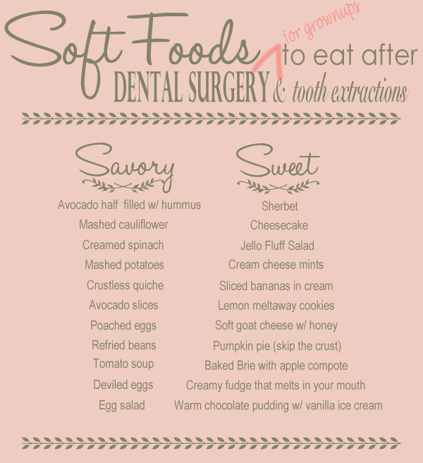 Food for the wisdom teeth removal recovery process